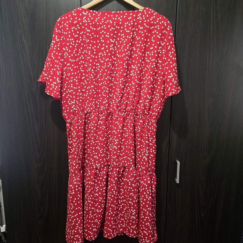 SHEIN Red Heart Midi Dress Plus Valentine's Day Feminine Sz 3XL - Picture 7 of 9